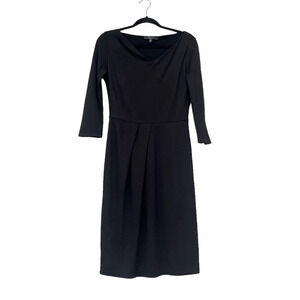 Weekend MaxMara Black Sheath Dress 3/4 Sleeves M V-Neck Career Classy Minimalist